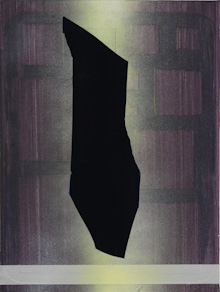 Utan titel (Motljus-serien), akryl på pannå, 31 x 23 cm
